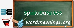 WordMeaning blackboard for spirituousness